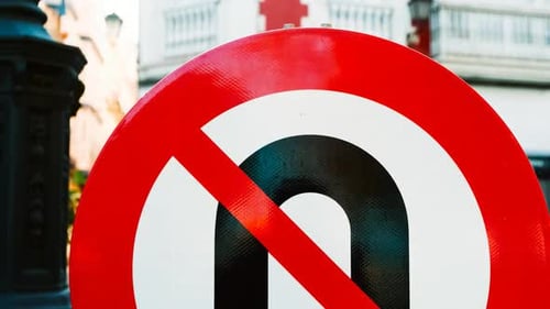 No U-Turn Sign in Urban Area