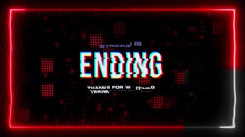Futuristic glitch Stream is Ending animation