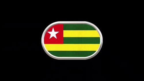 Animated 3D Oval Button with Togo Flag
