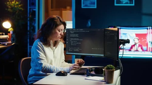 Un expert en informatique fait une pause de travail pour détendre ses muscles