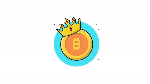 Bitcoin King Crown Coin Icon Animation