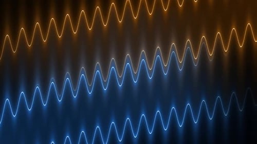 Renderización digital abstracta de ondas de neón