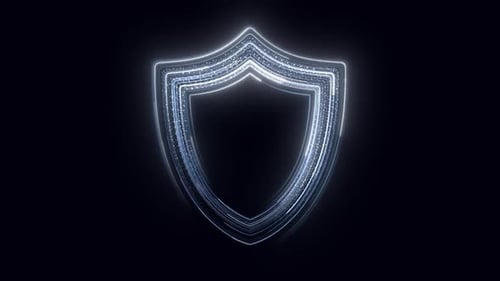 Futuristic Digital Security Shield Intro Logo Reveal