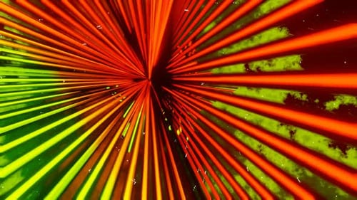 Orange And Lime Neon Glowing Sci-Fi Triangular Dimension Background Vj Loop In HD