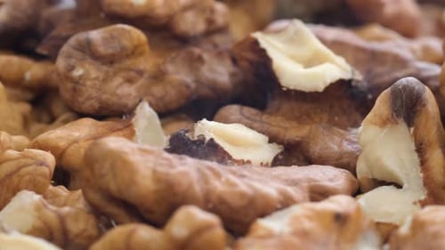Macro View of Fresh Walnut Kernels