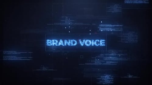 Mot vocal de la marque sur fond de technologie dynamique