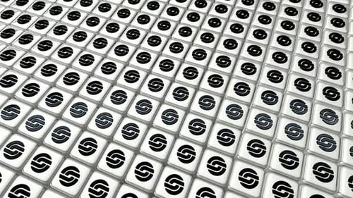 Schwebender Hintergrund mit weißen Würfeln, exklusive, schwarze Formen, Reflexion, 3D-Render, einzigartiges Design