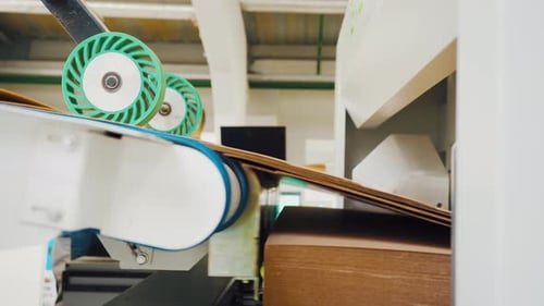 The Cut Cardboard Sheets are Automatically Stacked for Delivery to the Customer Automatic Machine in