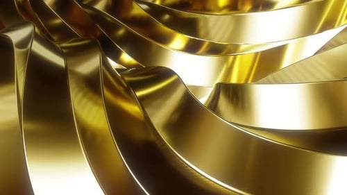Gebogene goldene Form in Bewegung
