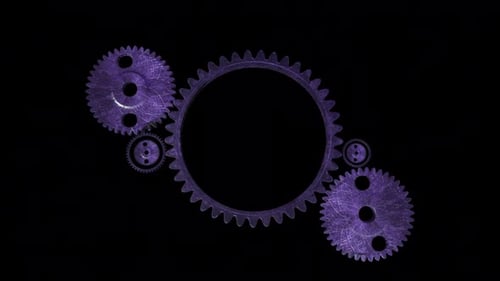 Grungy Metal Gears Rotating Logo Reveal Animation