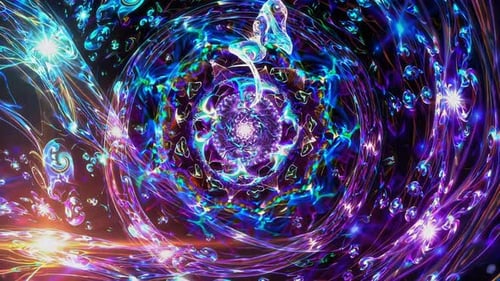 Abstract Fluid Neon Swirl Energy Light Background