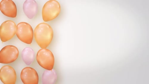 Bunch of Pink Balloons Rising Up White Alpha Channel