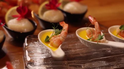 delicious seafood dishes in the Japanese restaurant