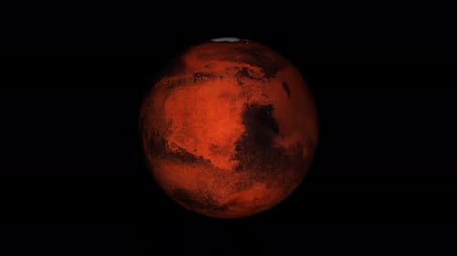Planeta marciano rotado en 3D