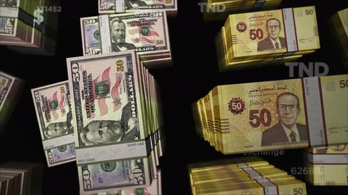 US Dollar and Tunisia Dinar money exchange loop