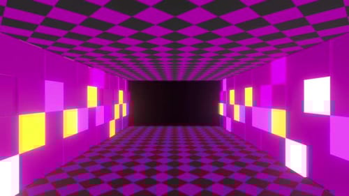Seamless Loop Neon Geometric Tunnel Background Animation