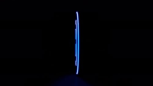 Neon Bitcoin Logo Rotating Animation