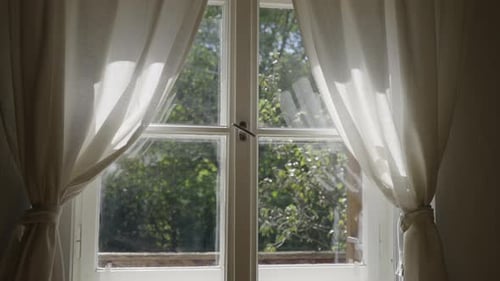 Sunlight Through Window Curtains – Minimal Interior Scene
