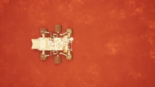 Mars Rover Exploring Red Planet 3D Animation