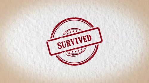 Survived Stamp Style Word