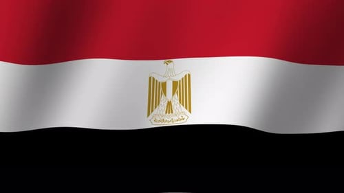 Realistic Waving Egyptian Flag Loop