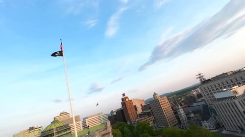 Sunrise Aerial of Pennsylvania State Capitol Building