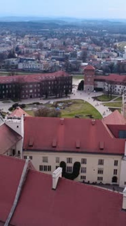 Aerial View of Wawel Royal Castle in Krakow, Poland