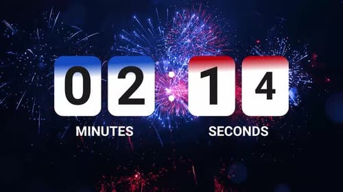 New Year Countdown Timer with Vibrant Fireworks Background