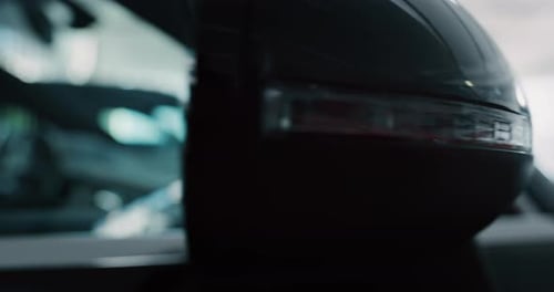 Close up of details of anonymous prestigious modern car. Shot in 8K. Concept of passion for drivin