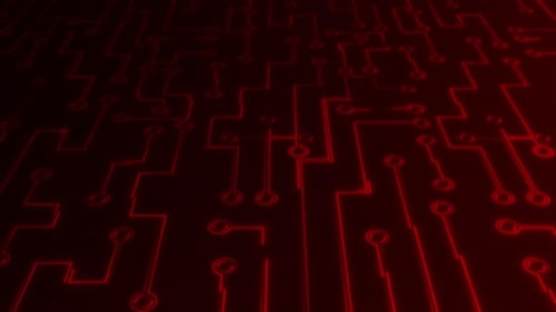 Abstract Red Technology Circuit Board Background