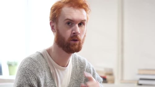Silent Silence Gesture By Man with Red Hairs