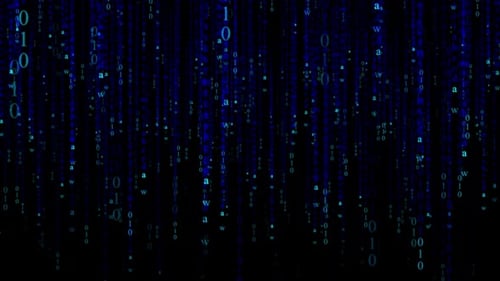 4K 3D animation. Matrix code falling computer digital code rain background. Hi tech digital matrix b