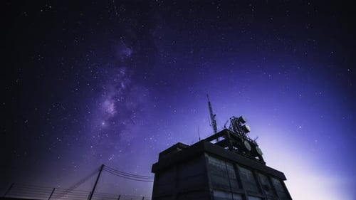 Starry Night Over Grass Mountain Radar Station, New Taipei City, Taiwan.