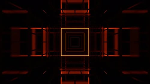 Red And Orange Mirror Abstract Fantasy Neon Space Background Vj Loop In 4K