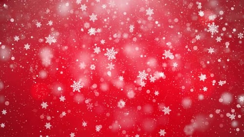 Red Elegant Abstract Silver Snow Snowfall Snowflake Particles
