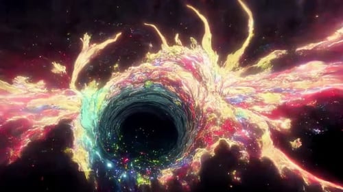 Energy Tunnel in Space and Force Field Energy Cartoon HD