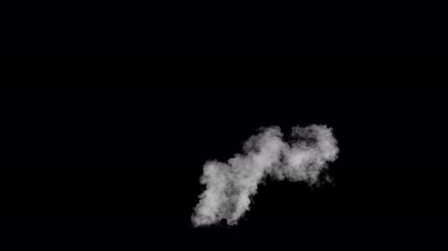 Fume Collection: Smoke dispersing from a central pipe on a black background shot in 4k