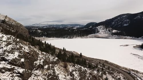Experience Winter Magic: Stunning Aerial View of Snowy Barnhartvale Road in Kamloops