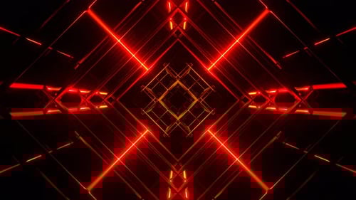 Red And Orange Abstract Fantastic Neon Glow Background Vj Loop In 4K