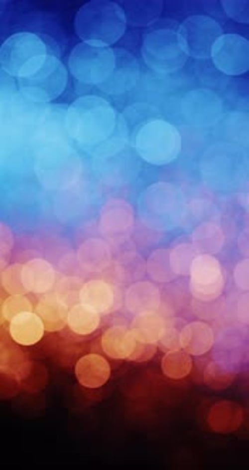 Glittering Blue and Orange Bokeh Orbs Background