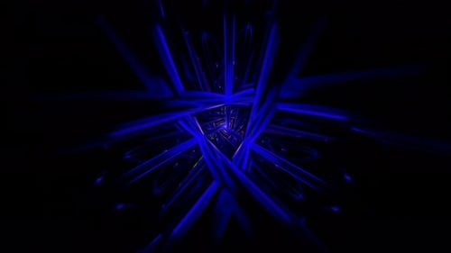 Dynamic Abstract Neon Light Rays Tunnel Animation