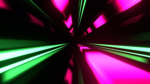 Green And Pink Striped Abstract Endless Neon Tunnel Background Vj Loop I 4K