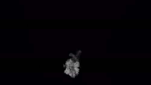 Fume Collection: Beginning scatter of white smoke on black background from bottom
