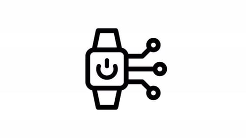 smartwatch line icon animation