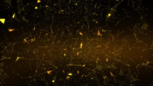 Futuristic Abstract Golden Plexus Network Background