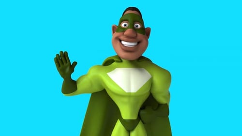 Fun 3D cartoon superhero (with alpha channel included)