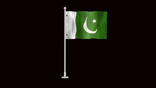 Realistic 3D Pakistan National Flag Waving Animation