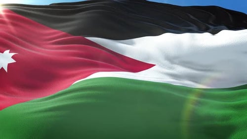 Zoom In Realistic Flag Of Jordan 4K
