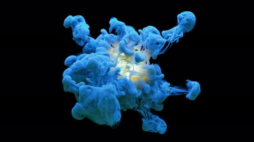 3D animation of a fantastic multicolored explosion. Alpha Channel.