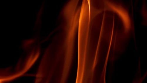 Super Zeitlupe Flammen auf schwarzem Hintergrund